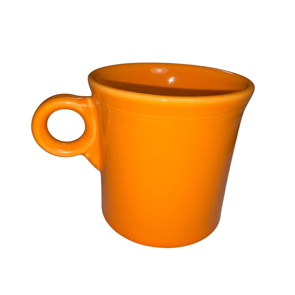 Fiesta HLC USA Poppy Orange Ceramic Coffee Mug Ring Handle Art Deco 3.5in Bright